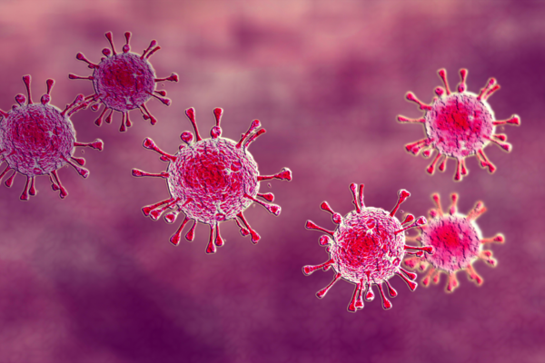 virus cells pink
